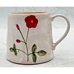 Potters Studio Gisela Graham Meadow Red Flower Artisan Stoneware Mug Ceramic NEW